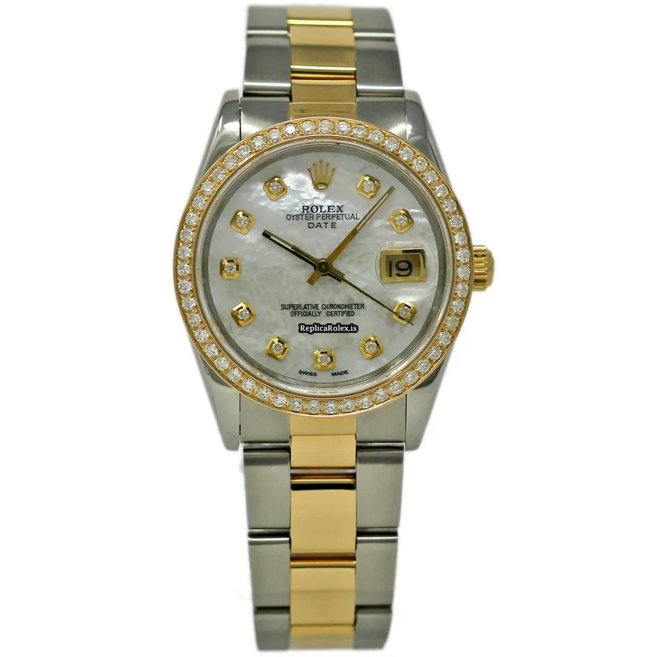 Affordable Replica Rolex Oyster Perpetual Date 15233 Automatic Movement 34mm Steel Case Womens Watch - Image 2