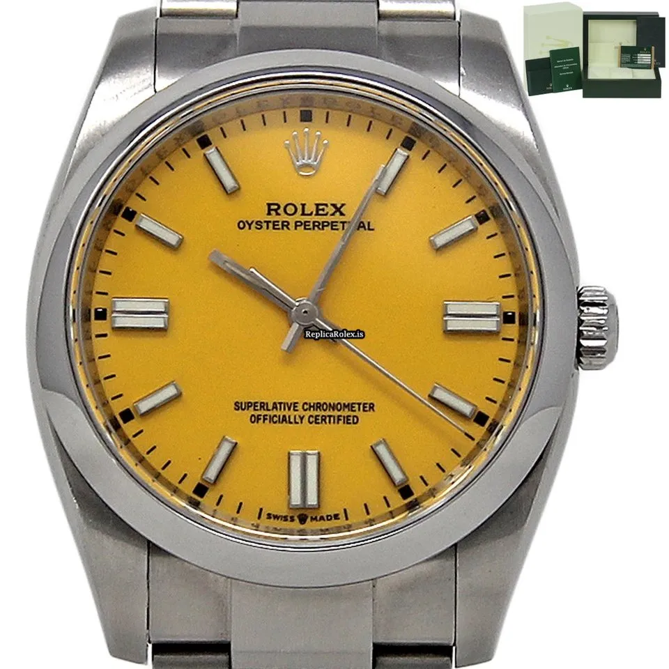 Swiss Fake Rolex Oyster Perpetual 34 114200 Caliber 3130 Automatic Movement 34mm Steel Case Womens Watch
