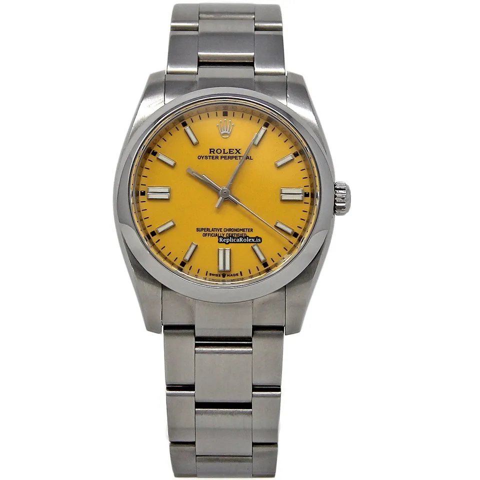 Swiss Fake Rolex Oyster Perpetual 34 114200 Caliber 3130 Automatic Movement 34mm Steel Case Womens Watch - Image 2