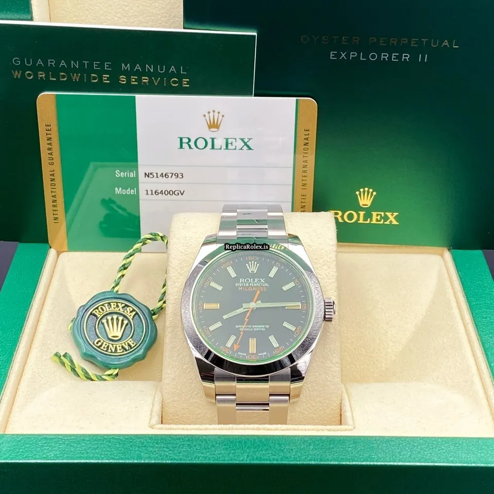 Quality Fakes Rolex Milgauss 116400gv Caliber 3131 Automatic Movement 40mm Steel Case Mens/unisex Watch - Image 2