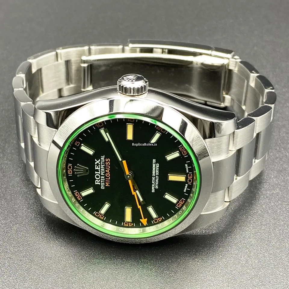 Quality Fakes Rolex Milgauss 116400gv Caliber 3131 Automatic Movement 40mm Steel Case Mens/unisex Watch - Image 6