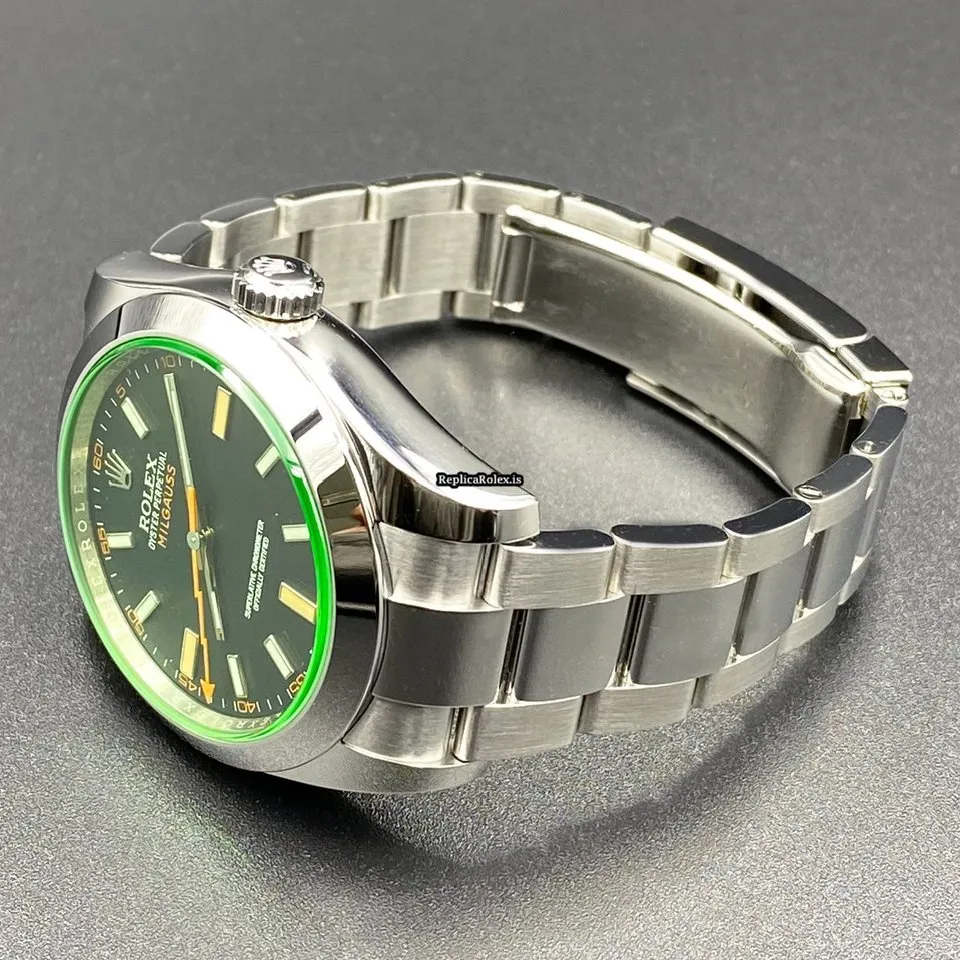 Quality Fakes Rolex Milgauss 116400gv Caliber 3131 Automatic Movement 40mm Steel Case Mens/unisex Watch - Image 7