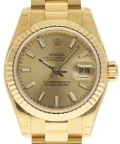 Wholesale Replica Rolex Lady-datejust 179178 Caliber 2235 Automatic Movement 26mm Yellow Gold Case Womens Watch