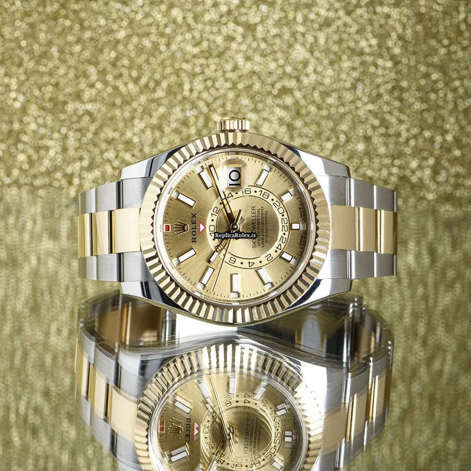 1:1 Fake Rolex Sky-dweller 326933 Automatic Movement 42mm Gold/steel Case Mens/unisex Watch - Image 10