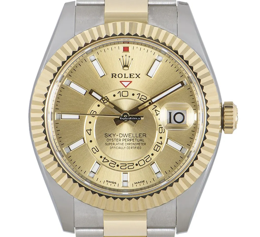 1:1 Fake Rolex Sky-dweller 326933 Automatic Movement 42mm Gold/steel Case Mens/unisex Watch - Image 2