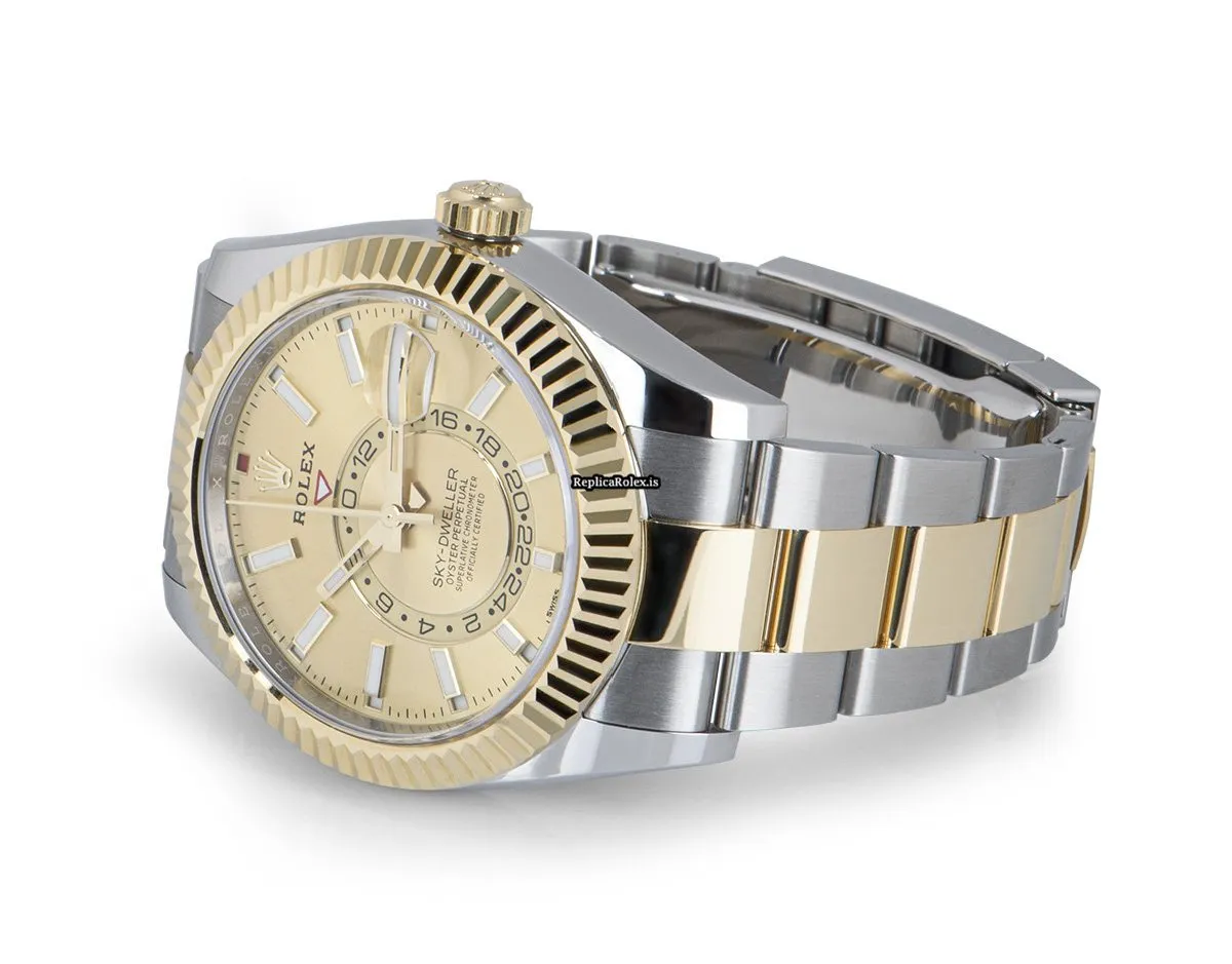 1:1 Fake Rolex Sky-dweller 326933 Automatic Movement 42mm Gold/steel Case Mens/unisex Watch - Image 5