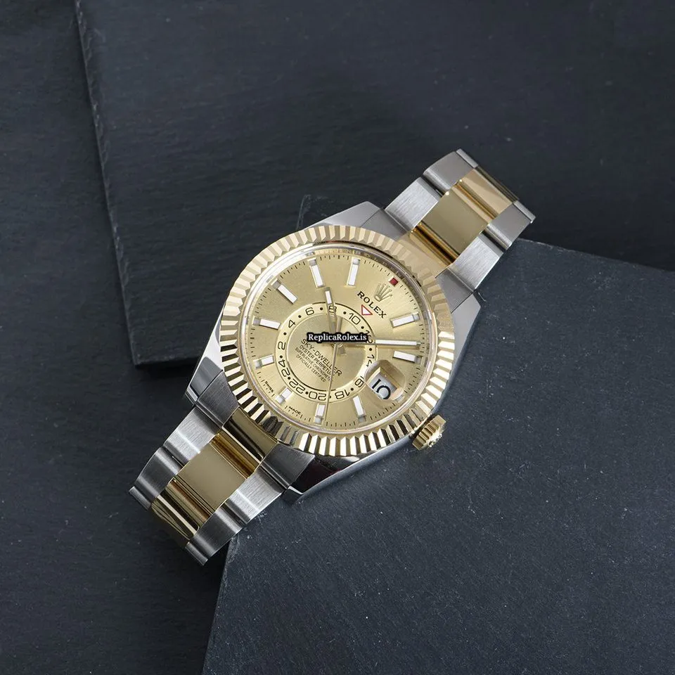 1:1 Fake Rolex Sky-dweller 326933 Automatic Movement 42mm Gold/steel Case Mens/unisex Watch - Image 8