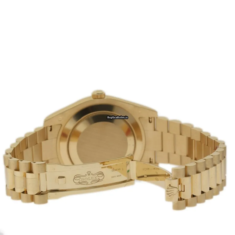 Swiss Fake Rolex Day-date II 218238 Caliber 3156 Automatic Movement 41mm Yellow Gold Case Mens/unisex Watch - Image 4