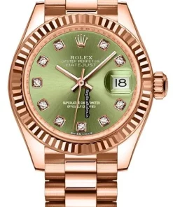 Pleasing Copies Rolex Lady-datejust 279175 Automatic Movement 28mm Rose Gold Case Womens Watch