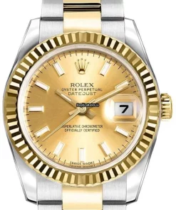 Superb Fake Rolex Lady-datejust 179173 Caliber 2235 Automatic Movement 26mm Gold/steel Case Womens Watch