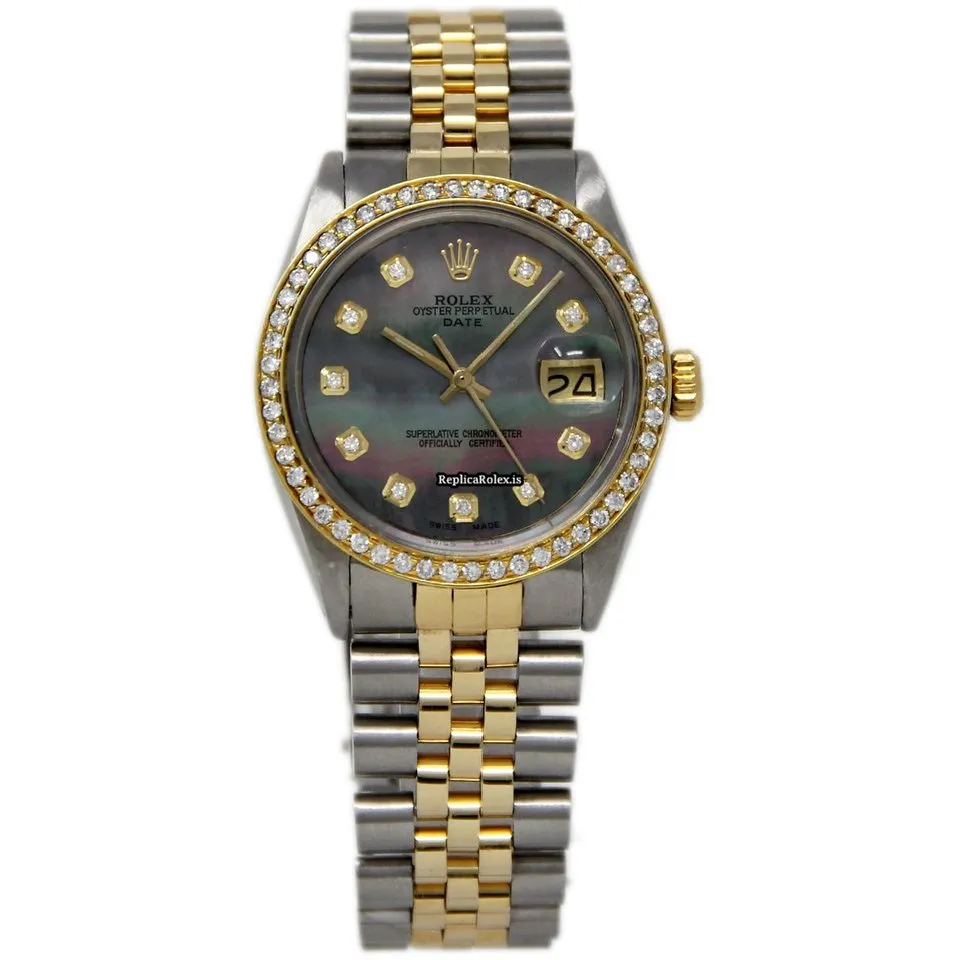 Pleasing Replica Rolex Oyster Perpetual Date 1500 Automatic Movement 34mm Steel Case Womens Watch - Image 2