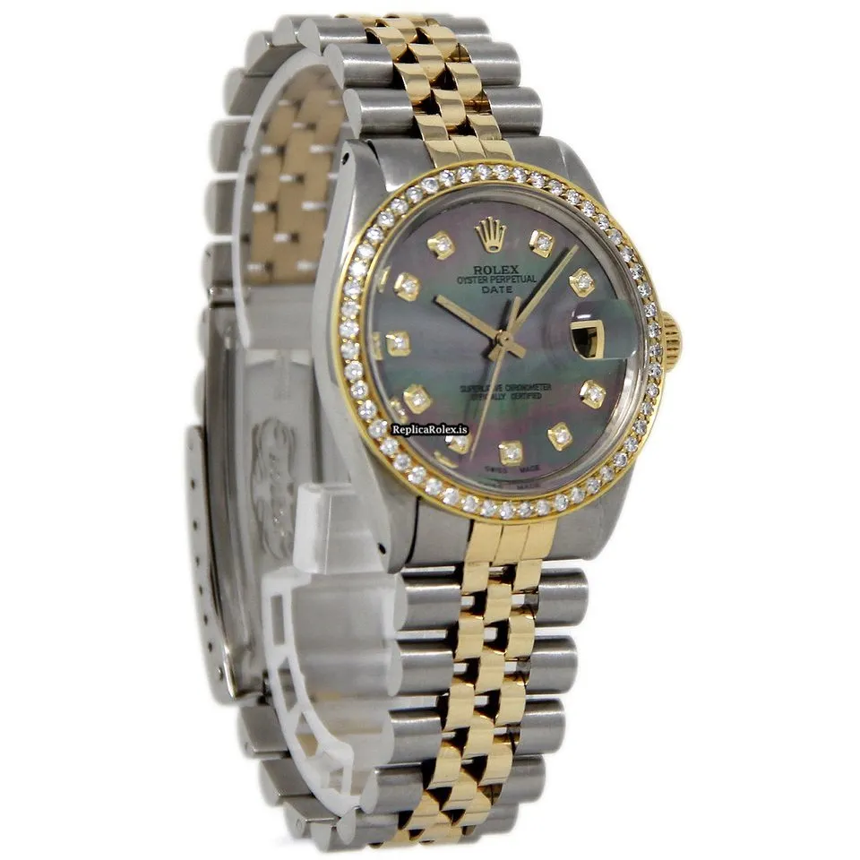 Pleasing Replica Rolex Oyster Perpetual Date 1500 Automatic Movement 34mm Steel Case Womens Watch - Image 5