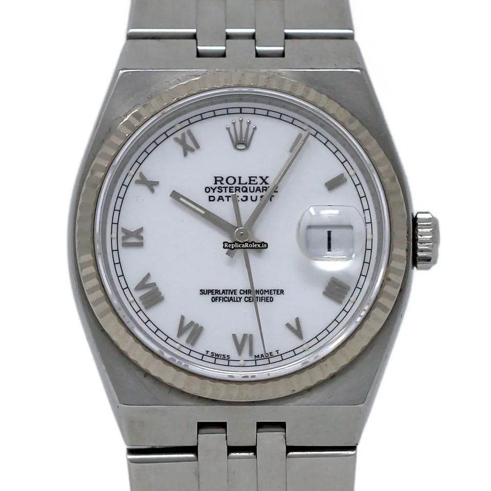 Discount Replicas Rolex Datejust Oysterquartz 17014 Quartz Movement 36mm Steel Case Mens/unisex Watch