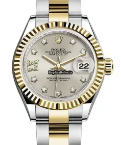 Lovely Knockoff Rolex Lady-datejust 279173 Automatic Movement 28mm Gold/steel Case Womens Watch
