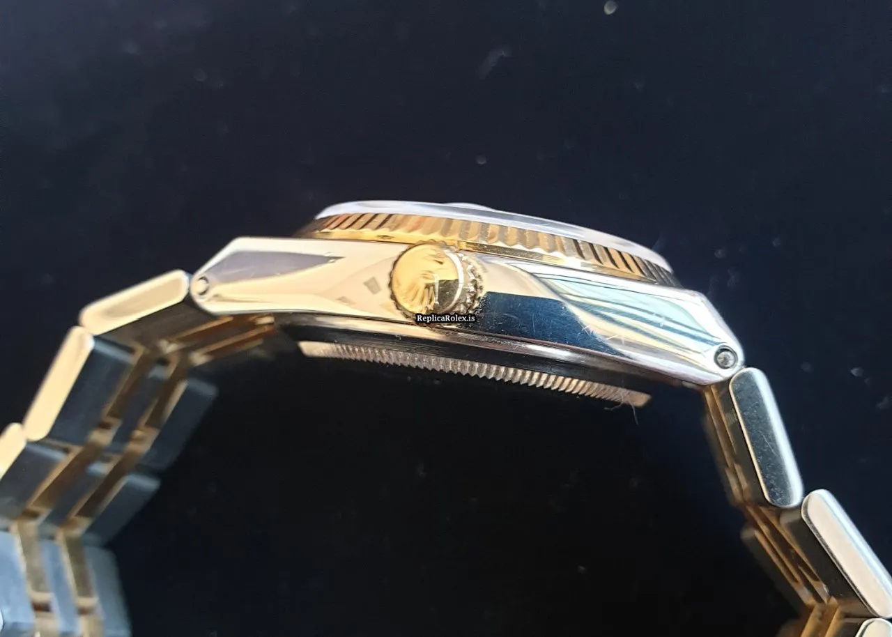 Fabulous Replicas Rolex Datejust Oysterquartz 17013 Caliber 5035 Quartz Movement 36x42mm Gold/steel Case Mens/unisex Watch - Image 8