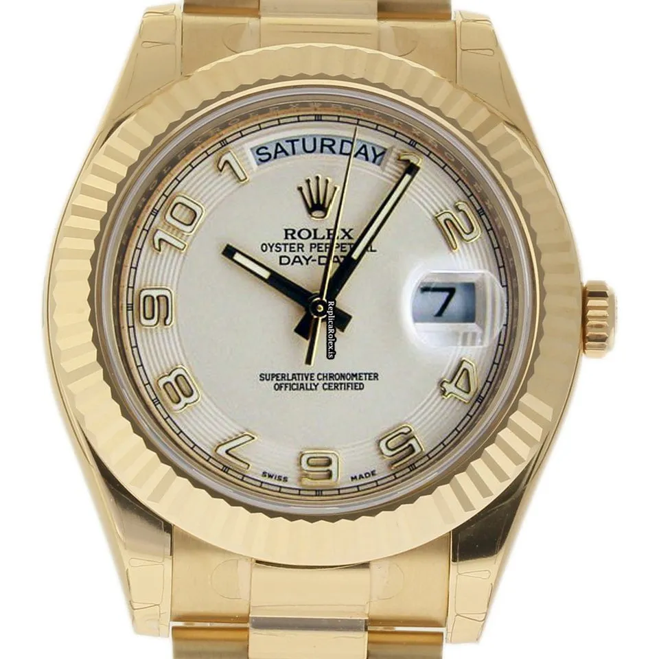Amazing Knockoff Rolex Day-date II 218238 Caliber 3156 Automatic Movement 41mm Yellow Gold Case Mens/unisex Watch