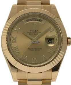 Fine Fake Rolex Day-date II 218238 Caliber 3156 Automatic Movement 41mm Yellow Gold Case Mens/unisex Watch