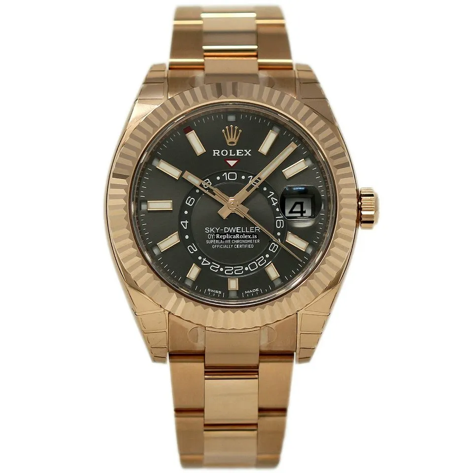 Incredible Fakes Rolex Sky-dweller 326935 Caliber 9001 Automatic Movement 42mm Rose Gold Case Mens/unisex Watch - Image 2