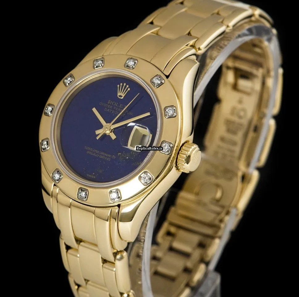 Unique Fake Rolex Lady-datejust Pearlmaster Caliber 2135 Automatic Movement 29mm Yellow Gold Case Womens Watch - Image 2