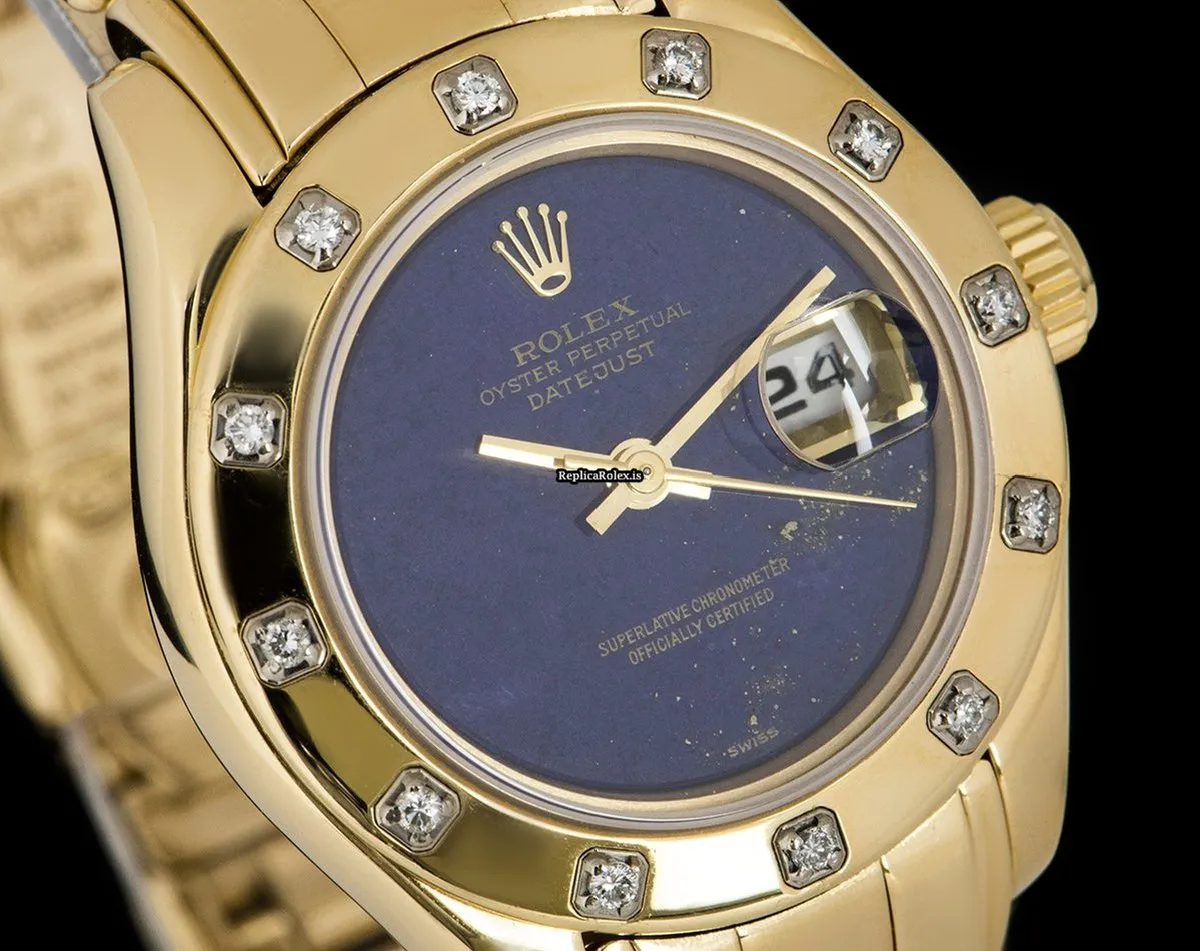 Unique Fake Rolex Lady-datejust Pearlmaster Caliber 2135 Automatic Movement 29mm Yellow Gold Case Womens Watch - Image 3