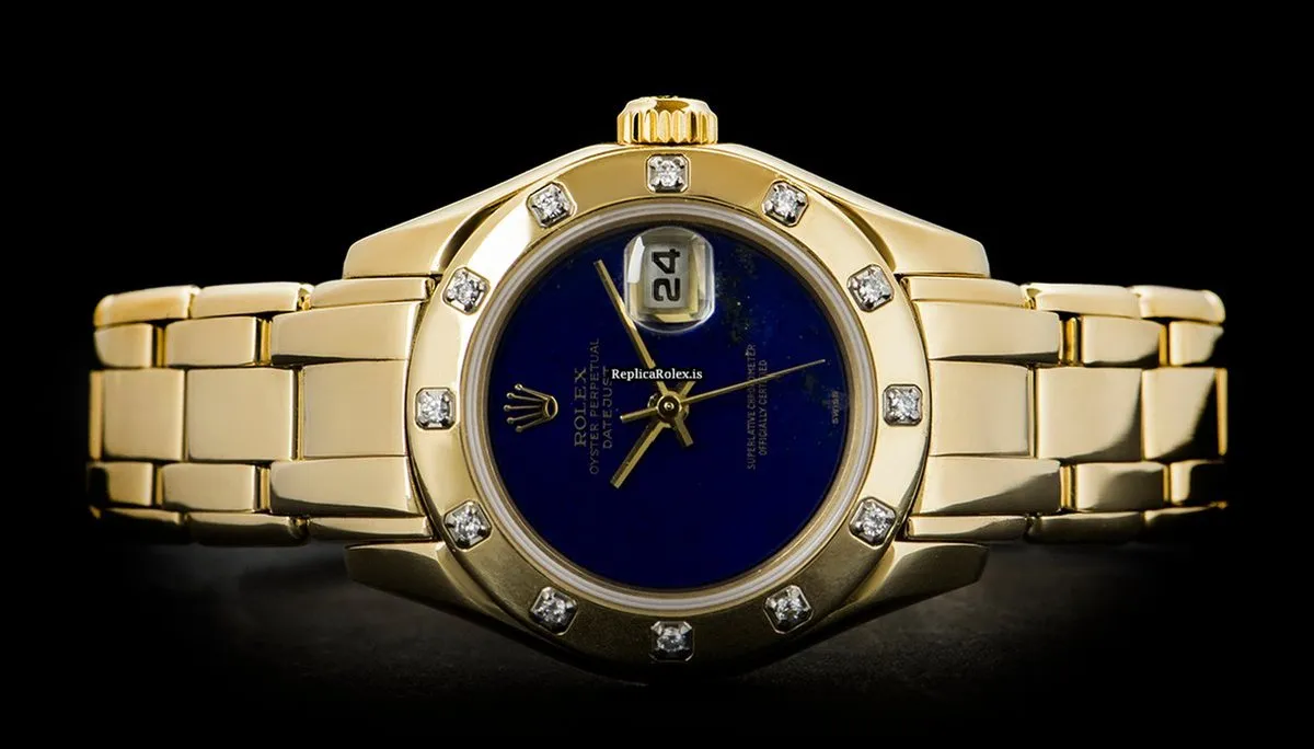 Unique Fake Rolex Lady-datejust Pearlmaster Caliber 2135 Automatic Movement 29mm Yellow Gold Case Womens Watch - Image 4