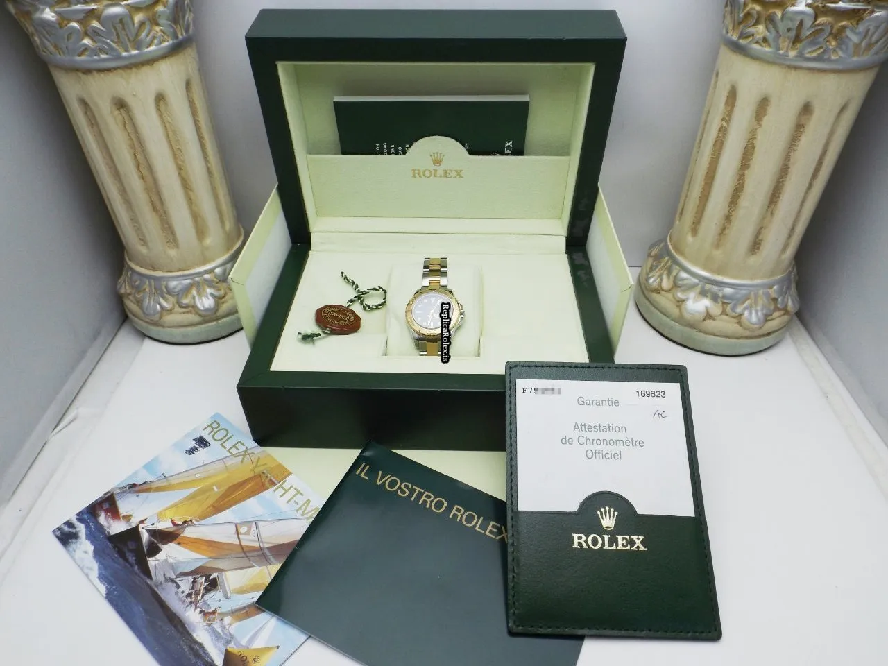 Superior Copies Rolex Yacht-master 169623 Caliber 2235 Automatic Movement 29mm Gold/steel Case Womens Watch - Image 12