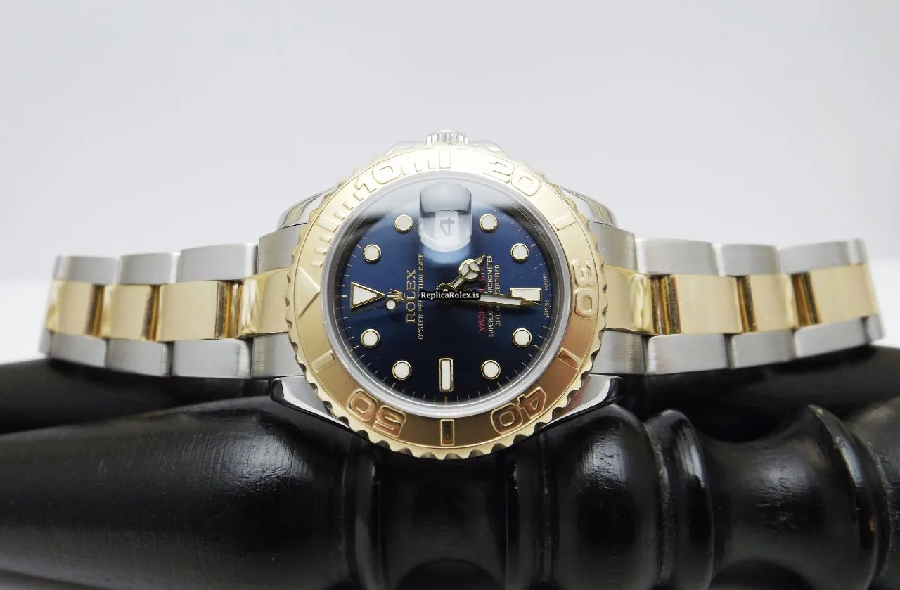 Superior Copies Rolex Yacht-master 169623 Caliber 2235 Automatic Movement 29mm Gold/steel Case Womens Watch - Image 9