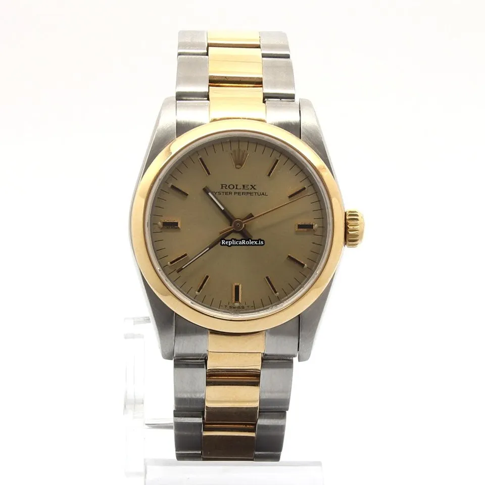 Defect Replica Rolex Oyster Perpetual 31 67483 Automatic Movement 31mm Gold/steel Case Watch - Image 2
