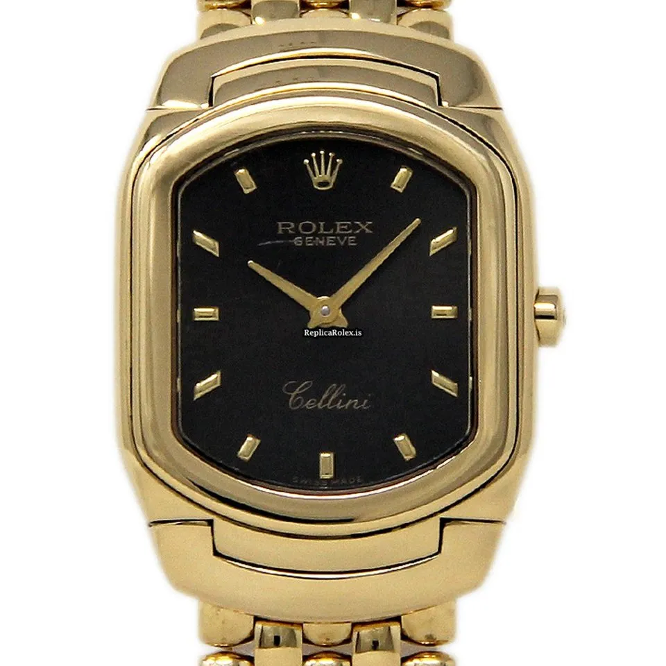 Quality Replica Rolex Cellini 6631 Quartz Movement 24.5x30mm Yellow Gold Case Womens Watch
