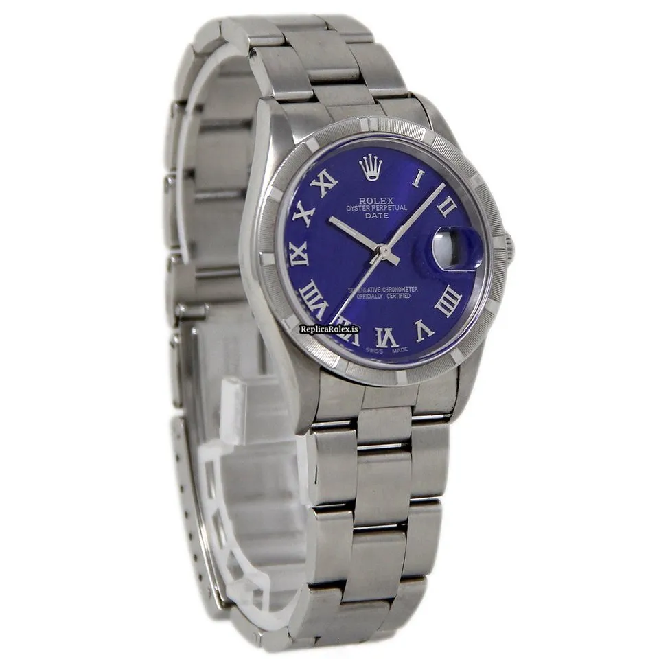 Beautiful Replica Rolex Oyster Perpetual Date 15210 Automatic Movement 34mm Steel Case Womens Watch - Image 5