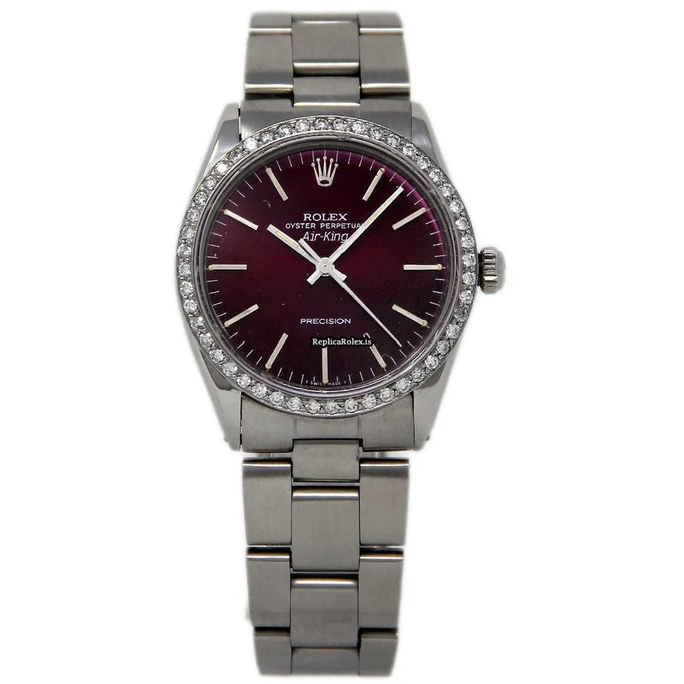 Quality Clone Rolex Air King Precision 5500 Automatic Movement 34mm Steel Case Womens Watch - Image 2