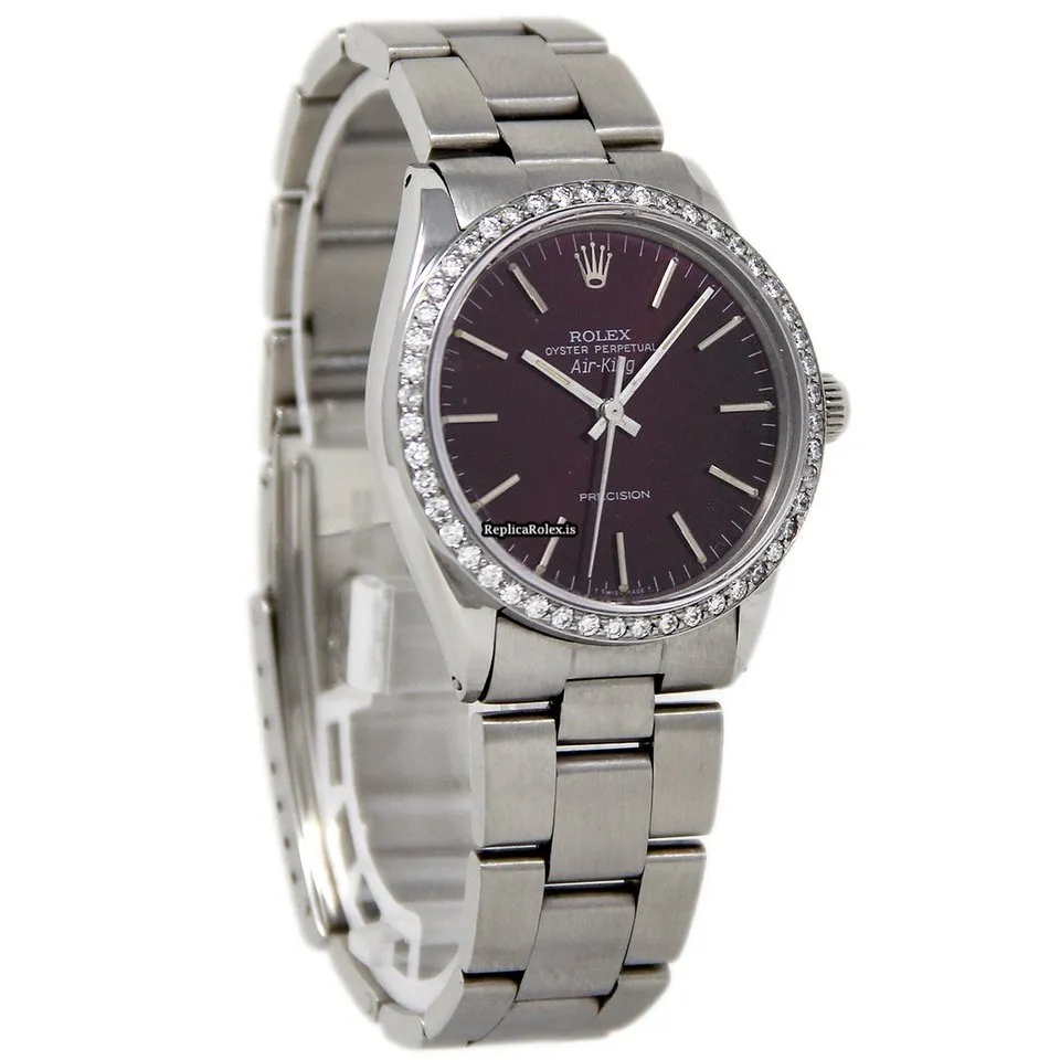 Quality Clone Rolex Air King Precision 5500 Automatic Movement 34mm Steel Case Womens Watch - Image 5