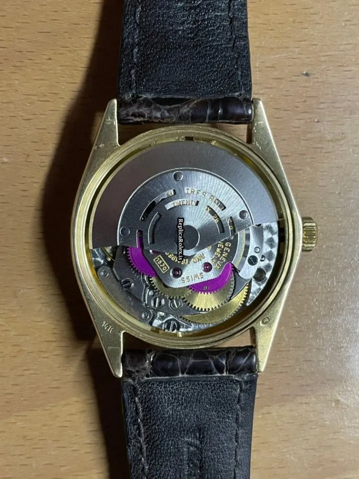 Remarkable Fake Rolex Oyster Perpetual 34 1005 Caliber 1570 Automatic Movement 34x40mm Yellow Gold Case Mens/unisex Watch - Image 12