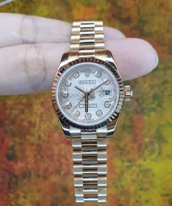 Stylish Fake Rolex Lady-datejust 179175 Automatic Movement 26mm Rose Gold Case Womens Watch