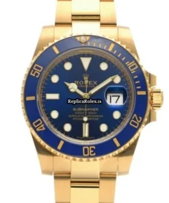 Good Fake Rolex Submariner Date 116618lb Caliber 3135 Automatic Movement 40mm Yellow Gold Case Watch