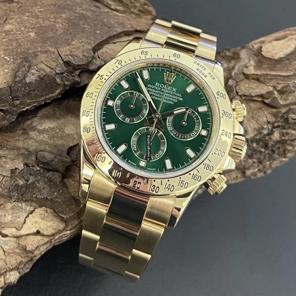 Amazing Clone Rolex Daytona 116528 Automatic Movement 40mm Yellow Gold Case Watch - Image 2