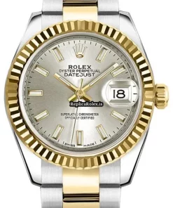 Perfect Replica Rolex Lady-datejust 179173 Caliber 2235 Automatic Movement 26mm Gold/steel Case Womens Watch