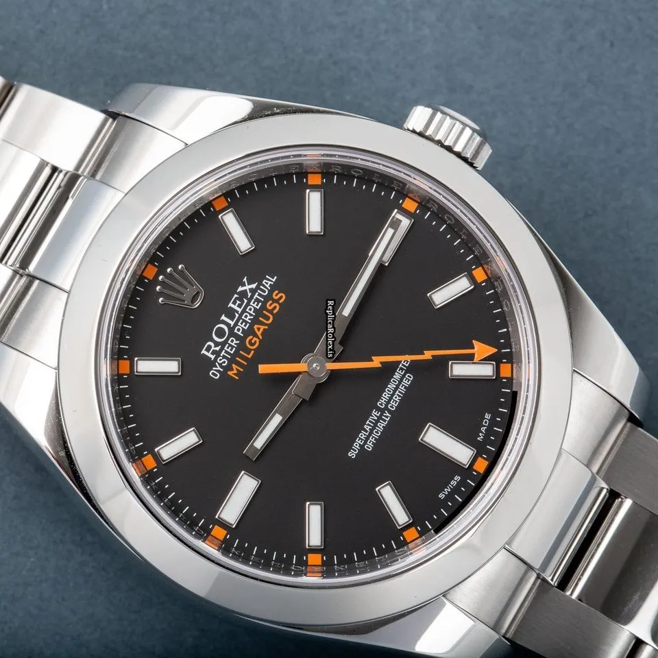 Design Replica Rolex Milgauss 116400 Caliber 3131 Automatic Movement 40mm Steel Case Mens/unisex Watch - Image 4