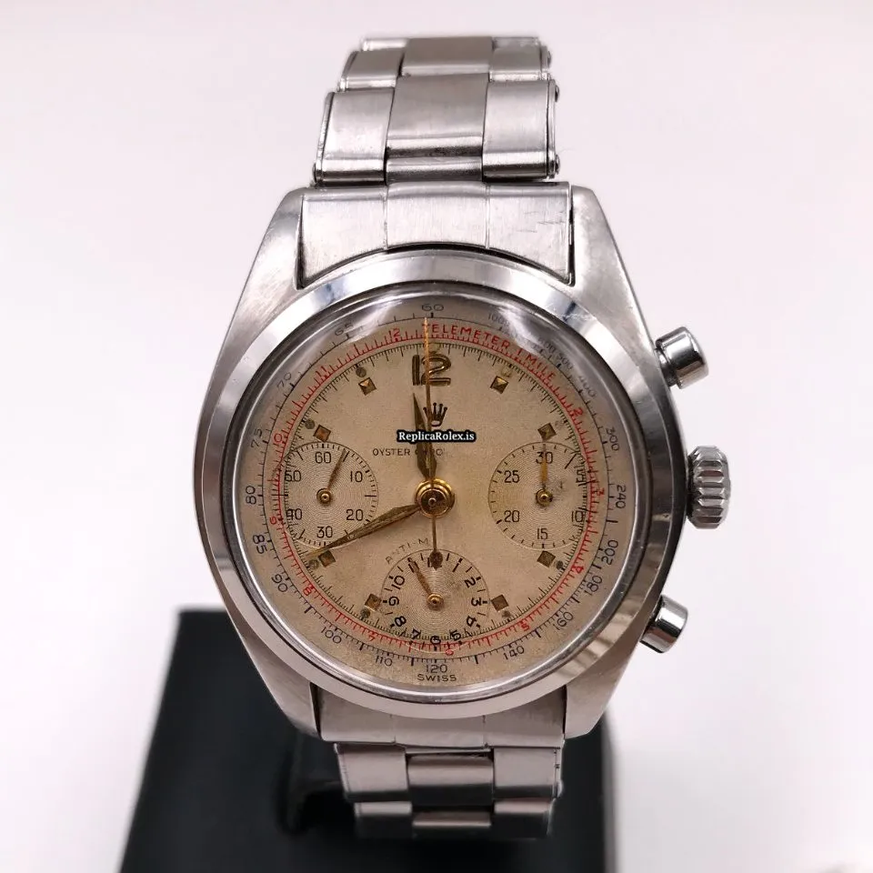 Terrific Fake Rolex Chronograph 6034 Manual Winding Movement 36mm Steel Case Mens/unisex Watch - Image 4