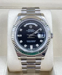 Beautiful Fake Rolex Day-date II 218239 Caliber 3156 Automatic Movement 41mm White Gold Case Mens/unisex Watch