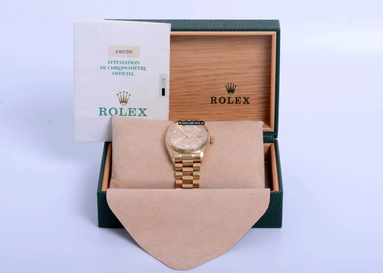 Distinctive Fake Rolex Day-date 36 18038 Automatic Movement 36mm Yellow Gold Case Mens/unisex Watch - Image 10