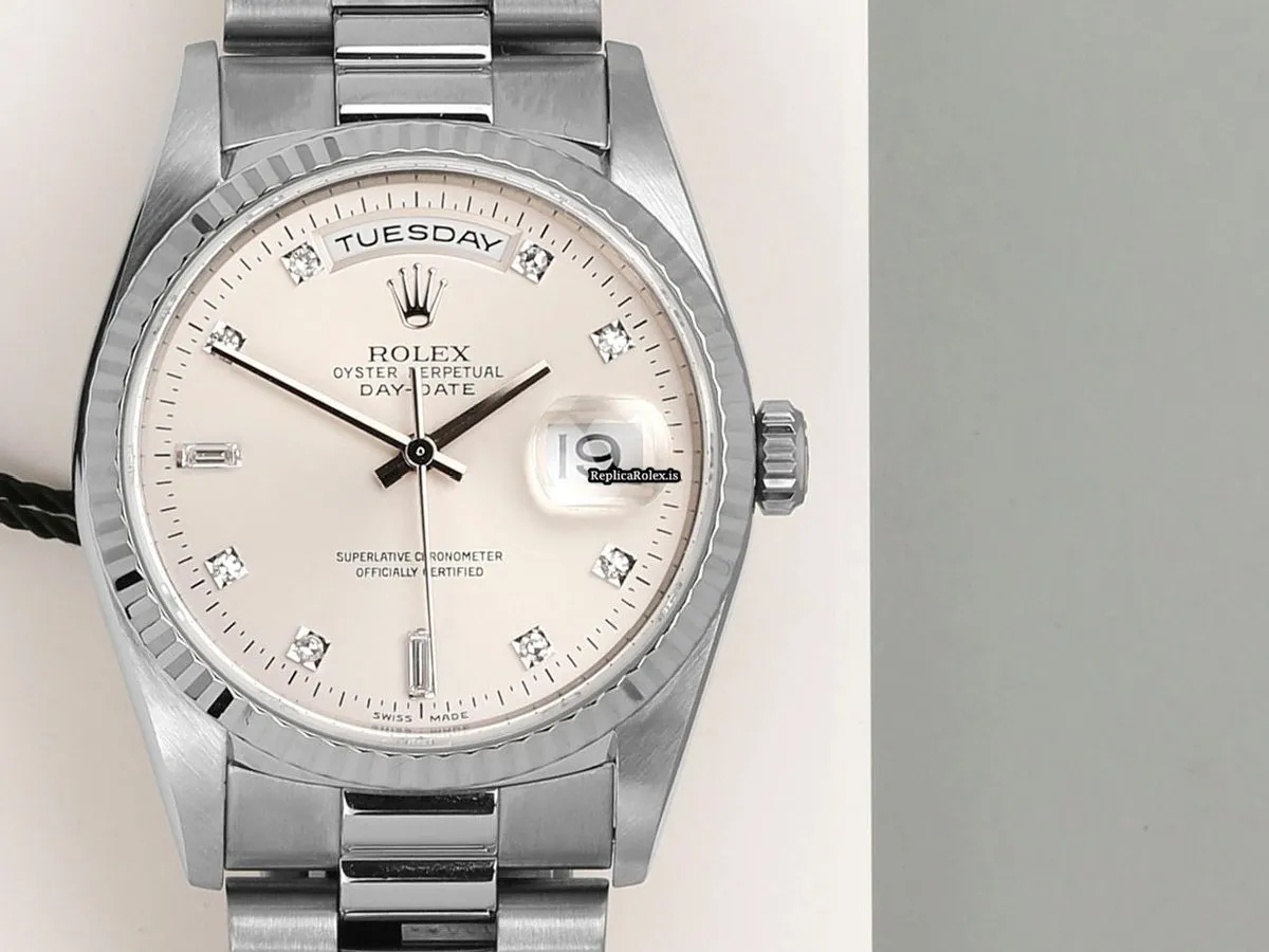 Attractive Replica Rolex Day-date 36 18239 Automatic Movement 36mm White Gold Case Watch - Image 5