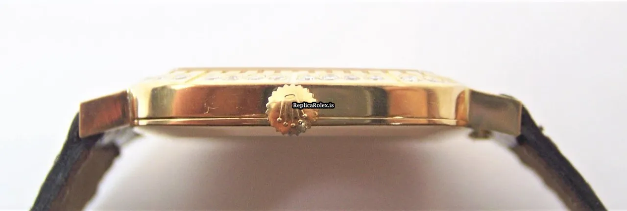 Perfect Fake Rolex Cellini 4320 Manual Winding Movement Yellow Gold Case Womens Watch - Image 8