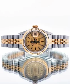 Superior Fake Rolex Lady-datejust 69173 Automatic Movement 26mm Gold/steel Case Womens Watch