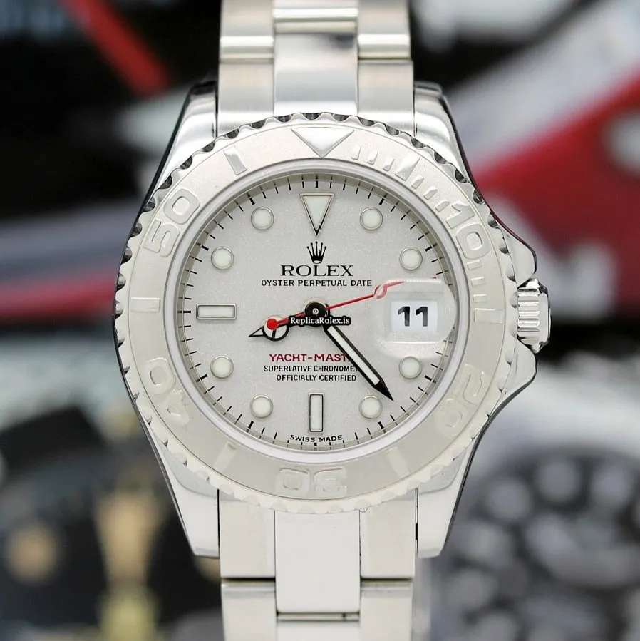 Trustworthy Copy Rolex Yacht-master 169622 Caliber 2235 Automatic Movement 29mm Steel Case Womens Watch - Image 5