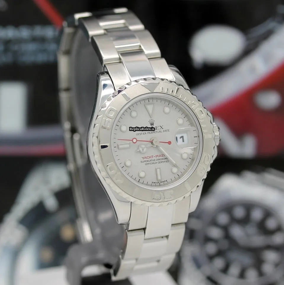 Trustworthy Copy Rolex Yacht-master 169622 Caliber 2235 Automatic Movement 29mm Steel Case Womens Watch - Image 6