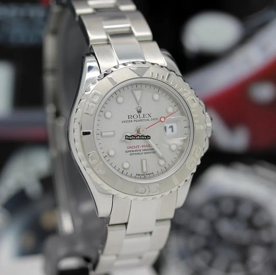 Trustworthy Copy Rolex Yacht-master 169622 Caliber 2235 Automatic Movement 29mm Steel Case Womens Watch - Image 7