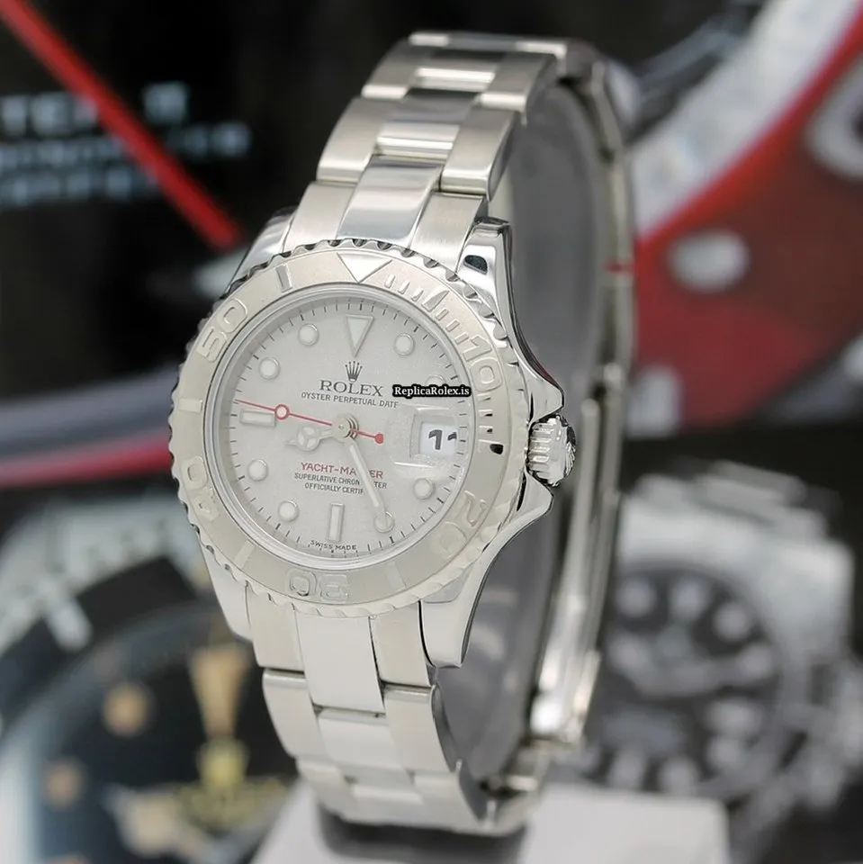 Trustworthy Copy Rolex Yacht-master 169622 Caliber 2235 Automatic Movement 29mm Steel Case Womens Watch - Image 9