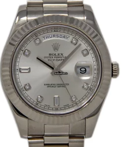Design Replicas Rolex Day-date II 218239 Caliber 3255 Automatic Movement 41mm White Gold Case Mens/unisex Watch