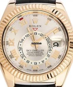 Reliable Knockoff Rolex Sky-dweller 326138 Caliber 9001 Automatic Movement 42mm Yellow Gold Case Mens/unisex Watch